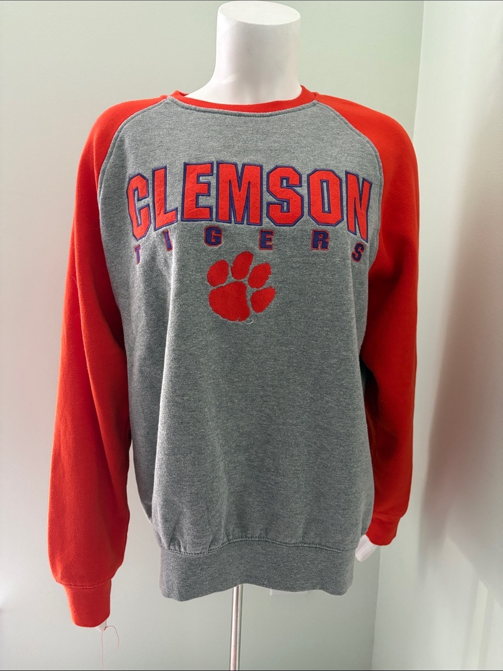 College Corner Clemson gray and orange sweatshirt size medium